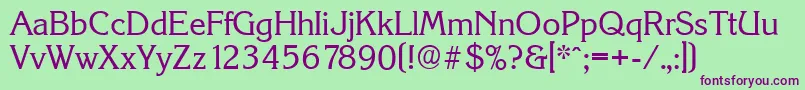 KorinthserialRegular Font – Purple Fonts on Green Background
