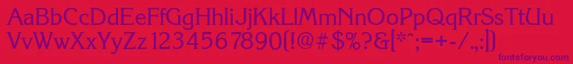 フォントKorinthserialRegular – 赤い背景に紫のフォント