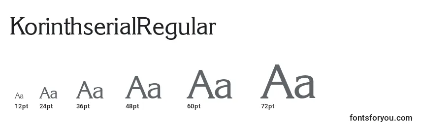 Размеры шрифта KorinthserialRegular