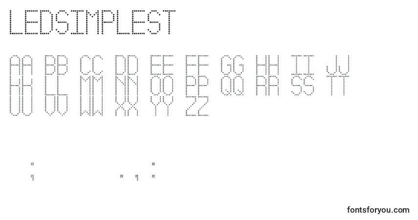 Czcionka LedSimpleSt – alfabet, cyfry, specjalne znaki