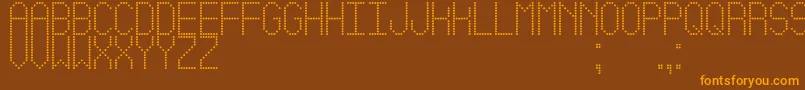 フォントLedSimpleSt – オレンジ色の文字が茶色の背景にあります。