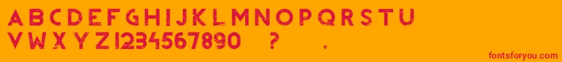 フォントRevolutionIi – オレンジの背景に赤い文字
