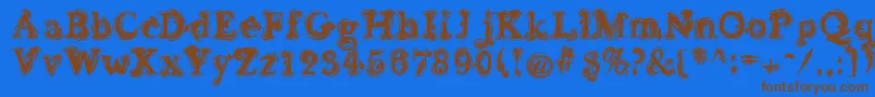 フォントSea – 茶色の文字が青い背景にあります。