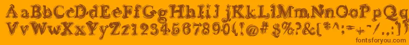 Sea Font – Brown Fonts on Orange Background