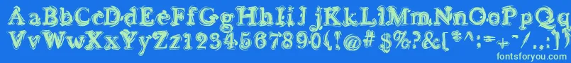 Sea Font – Green Fonts on Blue Background