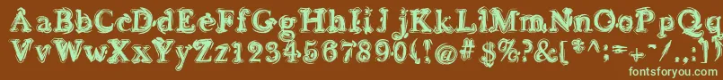 Sea Font – Green Fonts on Brown Background