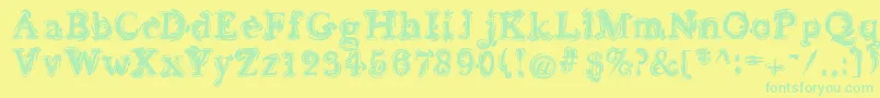 Sea Font – Green Fonts on Yellow Background