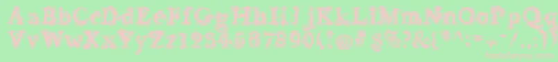 Sea Font – Pink Fonts on Green Background