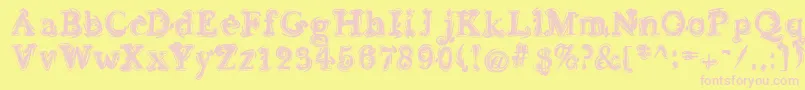 Sea Font – Pink Fonts on Yellow Background
