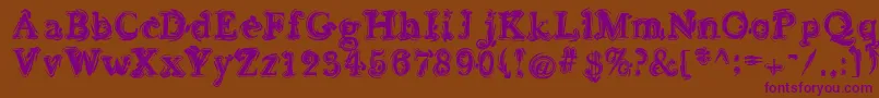 Sea Font – Purple Fonts on Brown Background