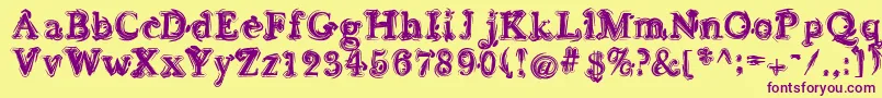 Sea Font – Purple Fonts on Yellow Background