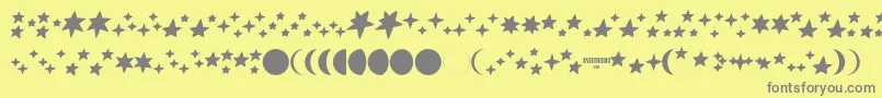 Astronomy-Schriftart – Graue Schriften auf gelbem Hintergrund