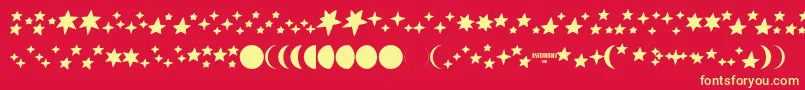 Astronomy Font – Yellow Fonts on Red Background