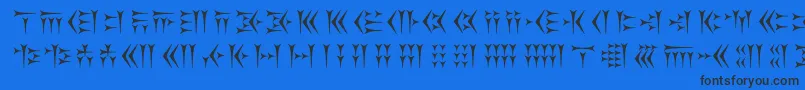 Kakoulookiam Font – Black Fonts on Blue Background