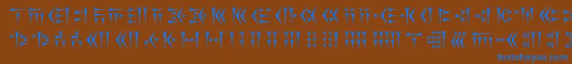 Kakoulookiam Font – Blue Fonts on Brown Background