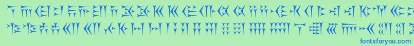 Kakoulookiam Font – Blue Fonts on Green Background