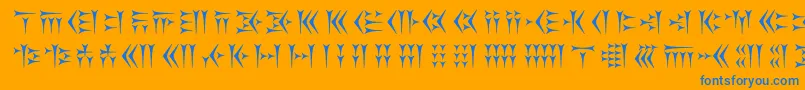 Kakoulookiam Font – Blue Fonts on Orange Background