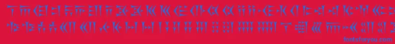 Kakoulookiam Font – Blue Fonts on Red Background