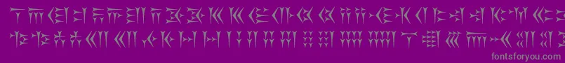Kakoulookiam Font – Gray Fonts on Purple Background