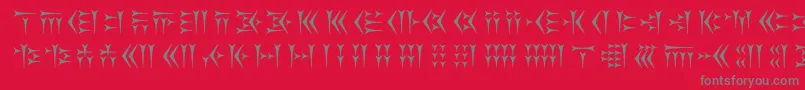 Kakoulookiam Font – Gray Fonts on Red Background
