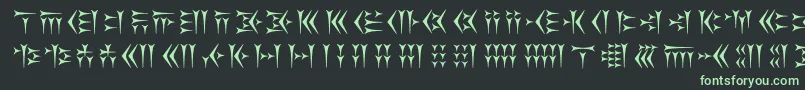 Kakoulookiam Font – Green Fonts on Black Background