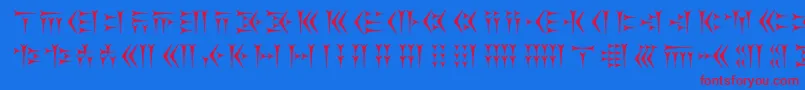 Kakoulookiam Font – Red Fonts on Blue Background