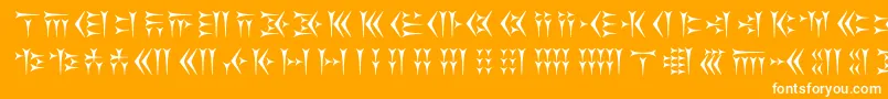 Kakoulookiam Font – White Fonts on Orange Background