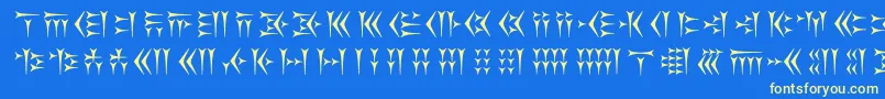 Kakoulookiam Font – Yellow Fonts on Blue Background