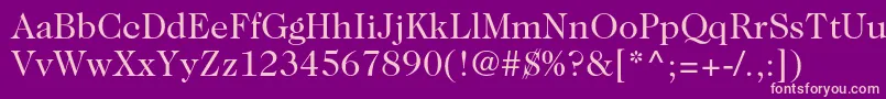 Caslon224stdBook Font – Pink Fonts on Purple Background