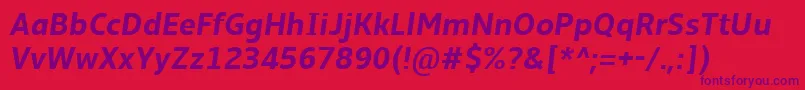 AmbleBoldItalic Font – Purple Fonts on Red Background