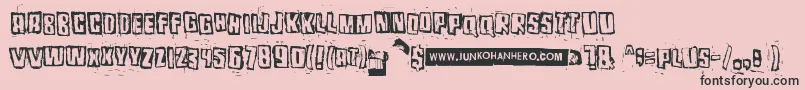 Pozothree Font – Black Fonts on Pink Background