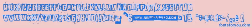 フォントPozothree – ピンクの背景に青い文字