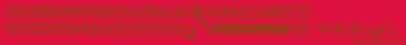 Pozothree-fontti – ruskeat fontit punaisella taustalla