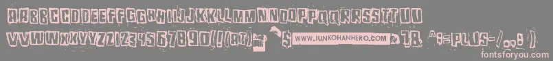 Pozothree Font – Pink Fonts on Gray Background