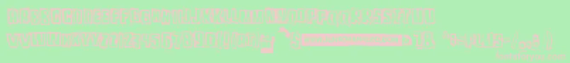 フォントPozothree – 緑の背景にピンクのフォント