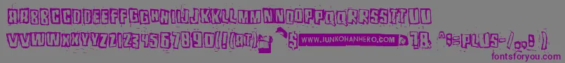 フォントPozothree – 紫色のフォント、灰色の背景