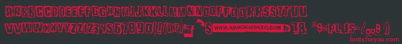 Pozothree Font – Red Fonts on Black Background