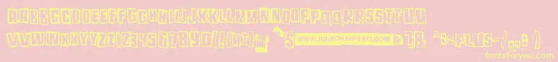 Pozothree Font – Yellow Fonts on Pink Background