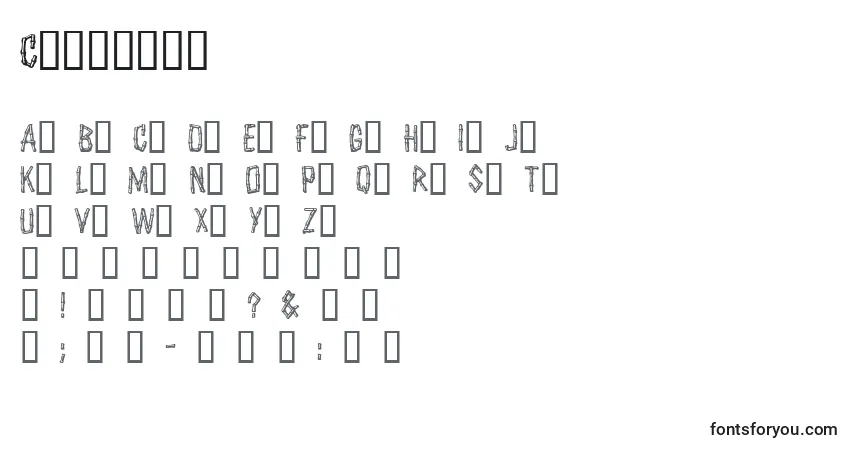 Czcionka Castaway – alfabet, cyfry, specjalne znaki