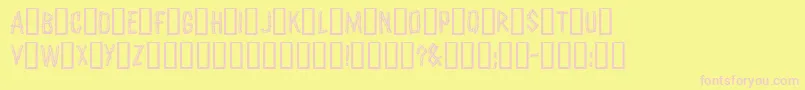 Castaway Font – Pink Fonts on Yellow Background