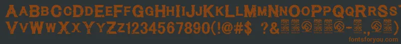 Шрифт CynicalhillsRegular – коричневые шрифты на чёрном фоне