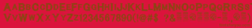 CynicalhillsRegular-Schriftart – Braune Schriften auf rotem Hintergrund