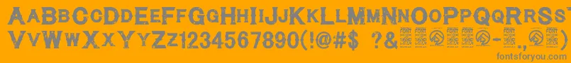 CynicalhillsRegular-Schriftart – Graue Schriften auf orangefarbenem Hintergrund
