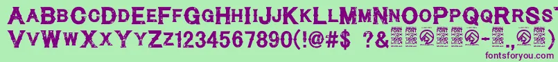 CynicalhillsRegular Font – Purple Fonts on Green Background