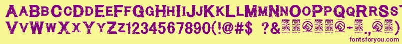 CynicalhillsRegular Font – Purple Fonts on Yellow Background