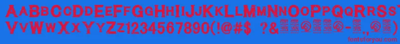 CynicalhillsRegular Font – Red Fonts on Blue Background