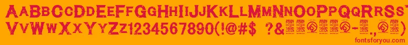 CynicalhillsRegular Font – Red Fonts on Orange Background