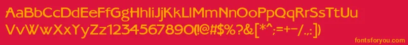 AmbassadoretypeRegular Font – Orange Fonts on Red Background