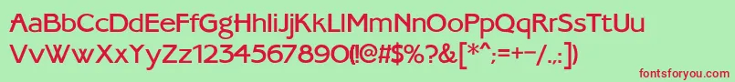 AmbassadoretypeRegular Font – Red Fonts on Green Background