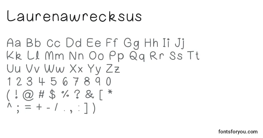 Laurenawrecksus-fontti – aakkoset, numerot, erikoismerkit